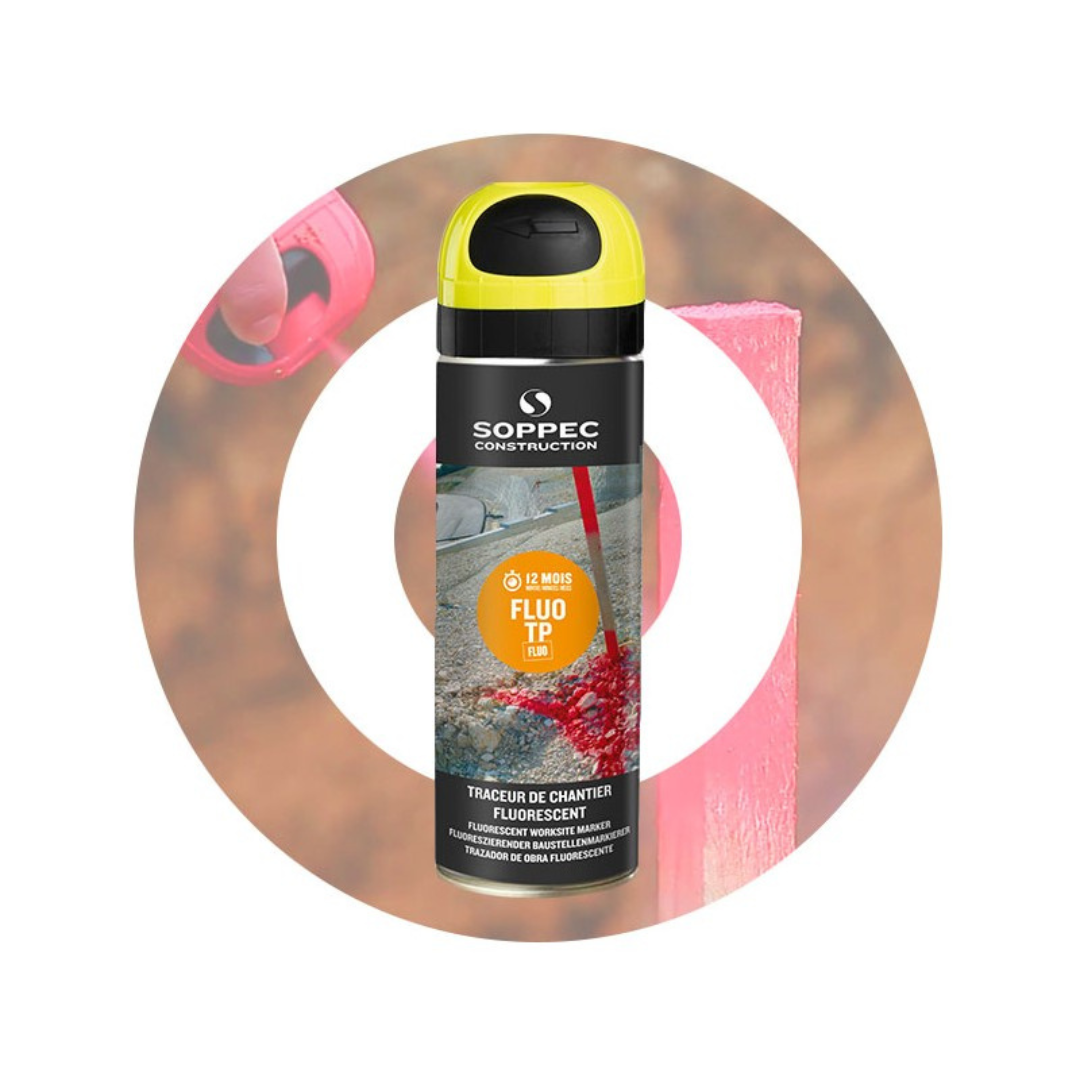 outils de chantier pour bien organiser la pose : traceur fluo